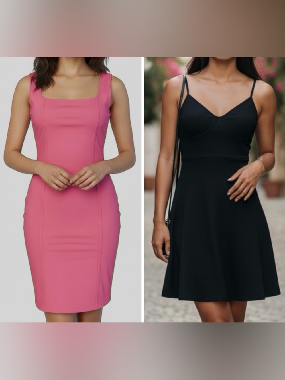 2 wild fable dress Pink Square-Neck and black Dress